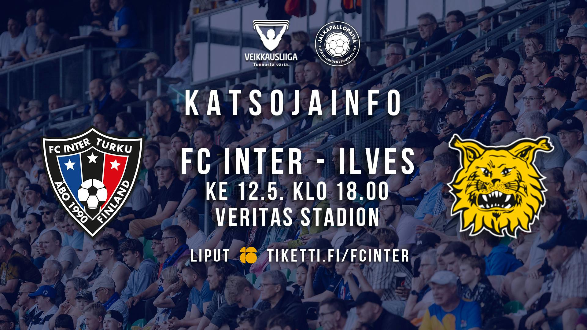 Katsojainfo: FC Inter – Ilves ke 12.6. klo 18.00