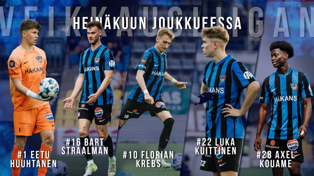 Veikkausliigan heinäkuun joukkue on sinimusta!