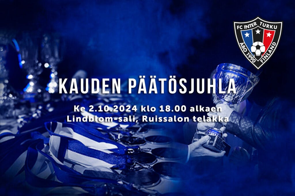 FC Interin koko seuran yhteinen kauden päätösjuhla keskiviikkona 2.10. klo 18 alkaen