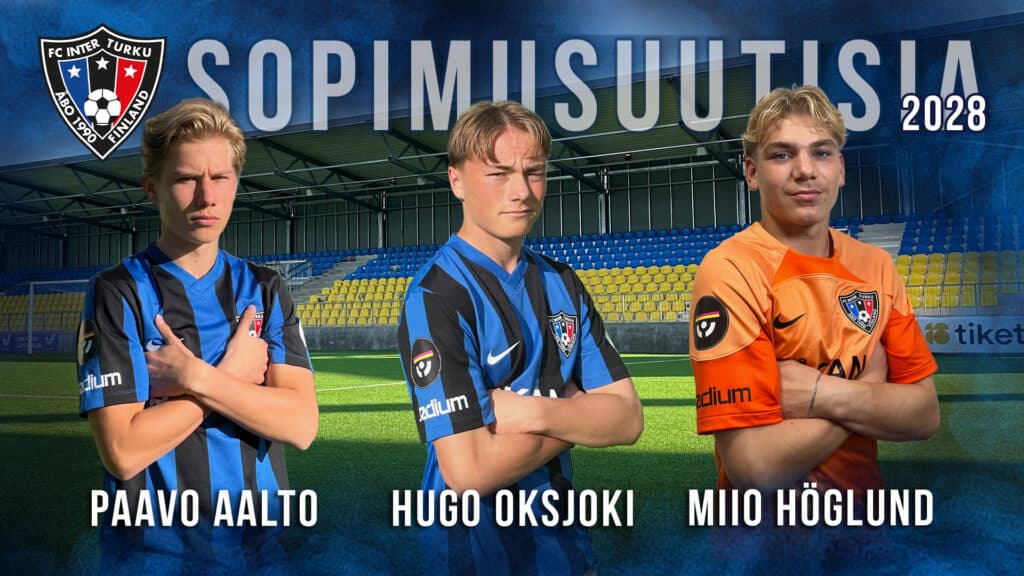 Kolmelle juniorille junioripelaajasopimukset